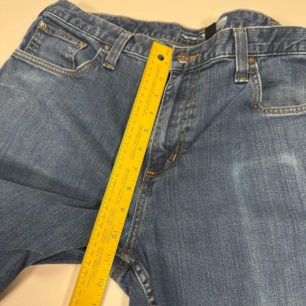 Carhartt Rugged Flex Straight Fit Jeans Mens 36x30 Blue Workwear Distressed
